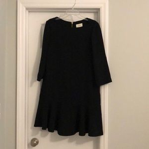 Kate Spade Black Flounce Ruffle Drop Waist Hem